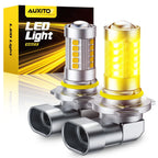 2X H10 LED Headlight Fog Bulbs for Universal Vehicles (3000K Amber)