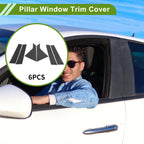 6 Pcs Door Pillar Window Trim for Chevy Impala (2014–2020) Carbon Fiber Black