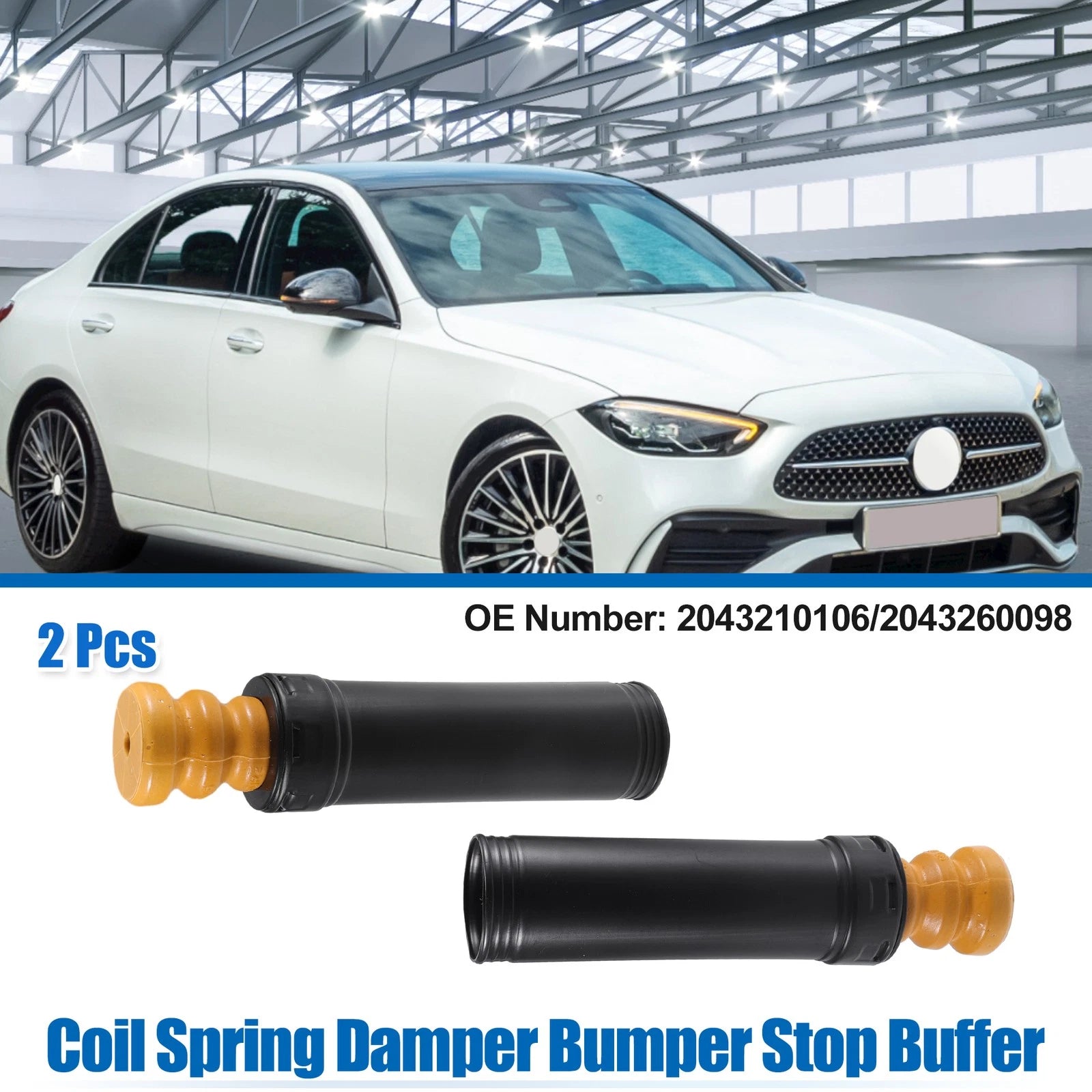 2X Coil Spring Damper Bumper for Mercedes-Benz C63 (2008–2015) 2043210106/2043260098