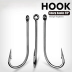 50PCS Barbed Single Fishing Hooks for Lure Fishing