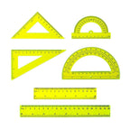 6X Transparent Math Ruler Set with Protractors & Triangles