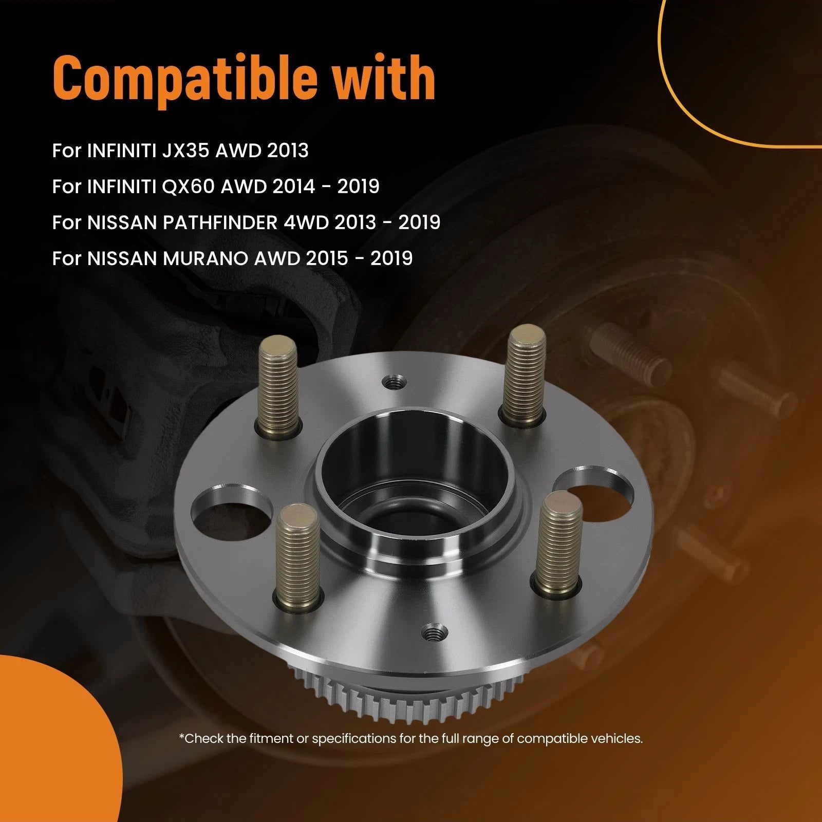 Set of 4 Bolt Rear Wheel Hubs for Honda Civic Integra (1990–2001) 513105