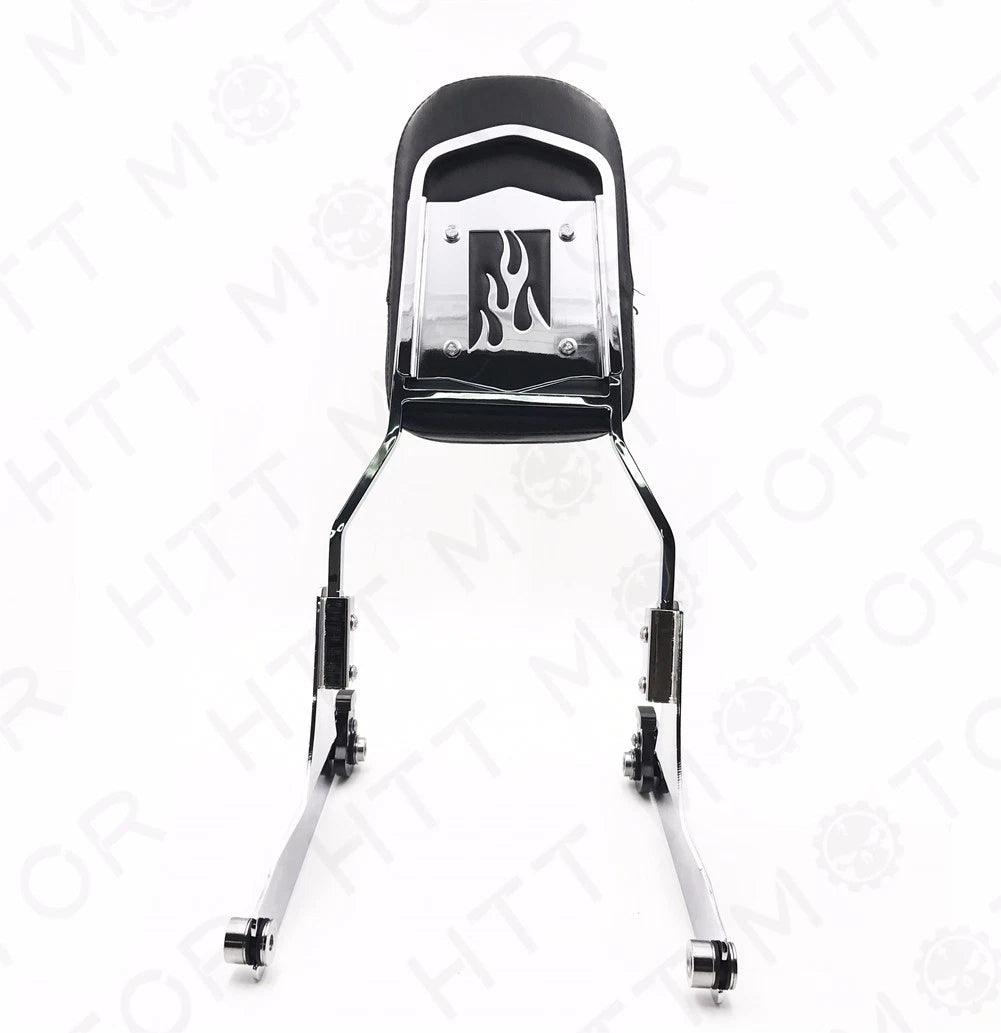 Detachable Backrest Sissy Bar Chrome Flame for Harley Softail FXSTC FLSTC (1984–1999)