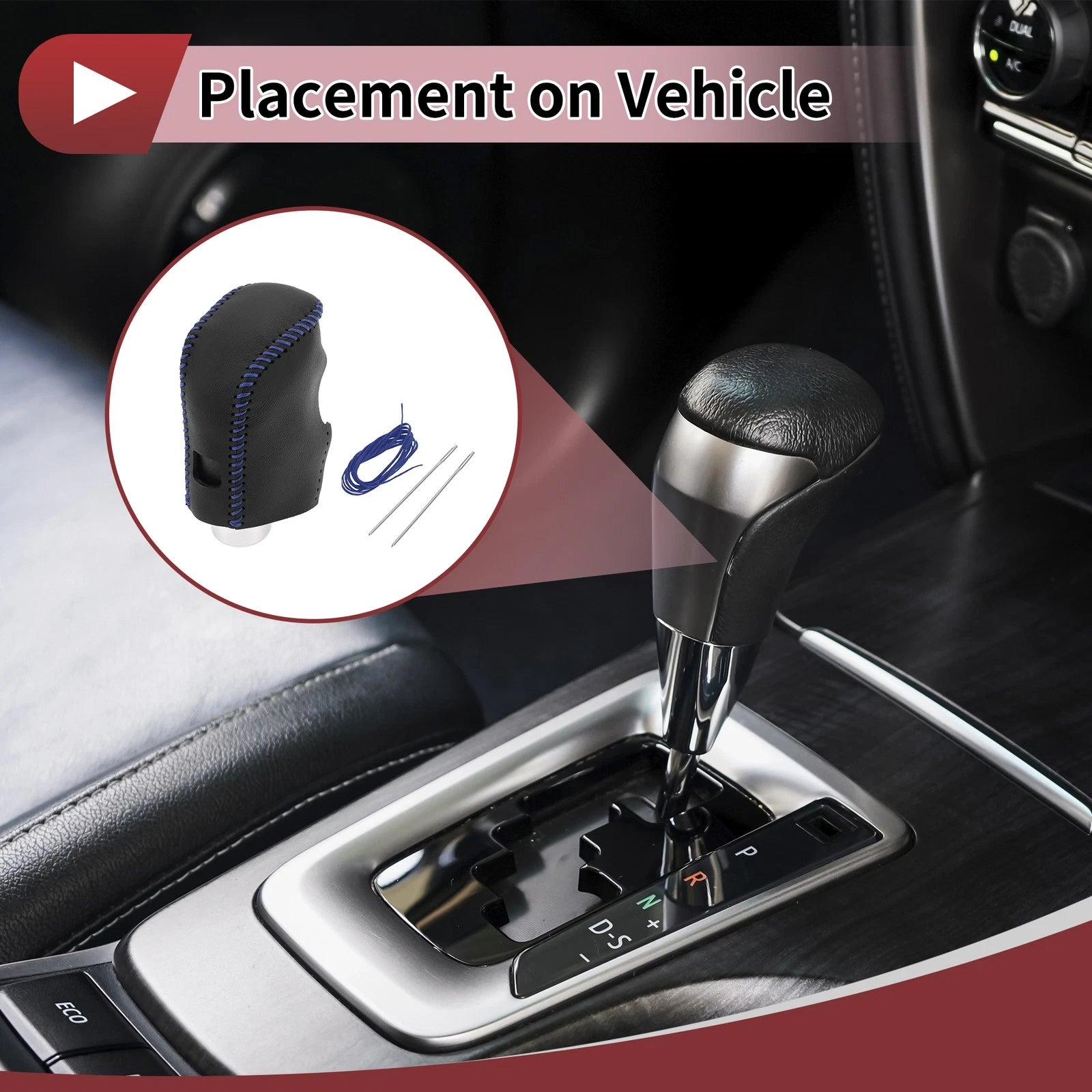 1 Pc Gear Shift Knob Cover for Nissan Altima (2019–2024) Black Blue