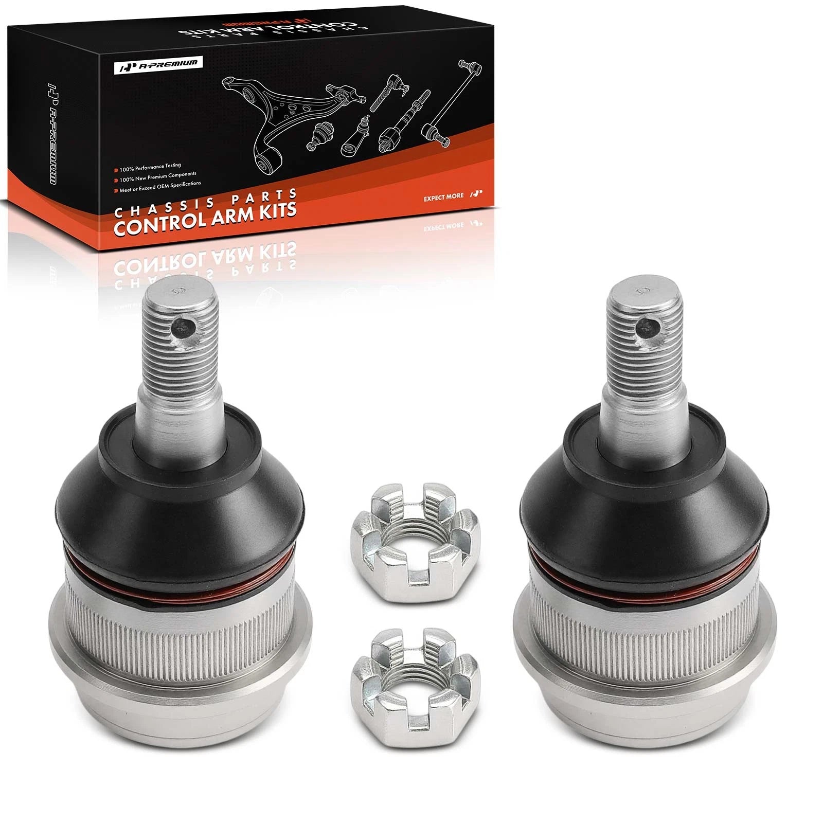 2X Front Upper Ball Joint for Jeep Grand Cherokee (1999–2004) Wrangler (2007–2018)