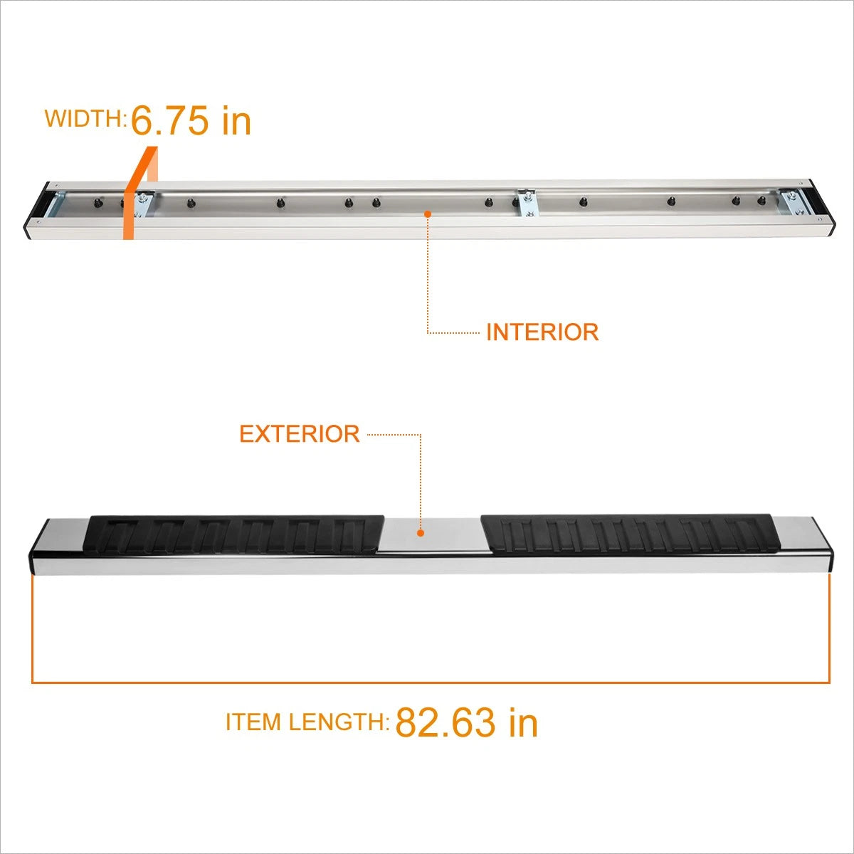 Set of 2 Side Step Bars for Ford F150 F250-F450 SD Supercrew Cab (2015–2024)