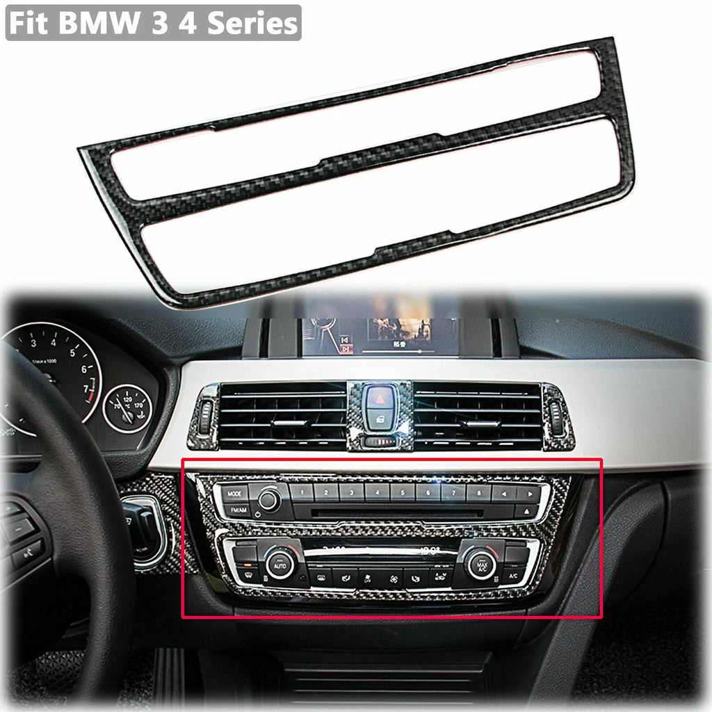 Carbon Fiber Interior Media AC Control Panel Trim for BMW 3 4 Series (F30)