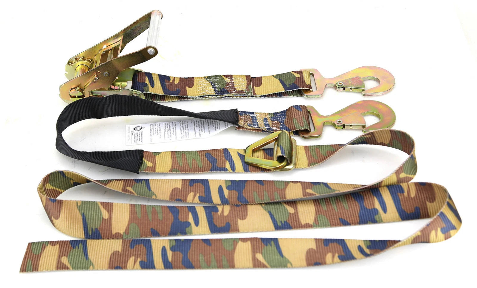 2X Car Axle Strap Ratchet Tie Down for Hauler Flatbed Tow (US Made)
