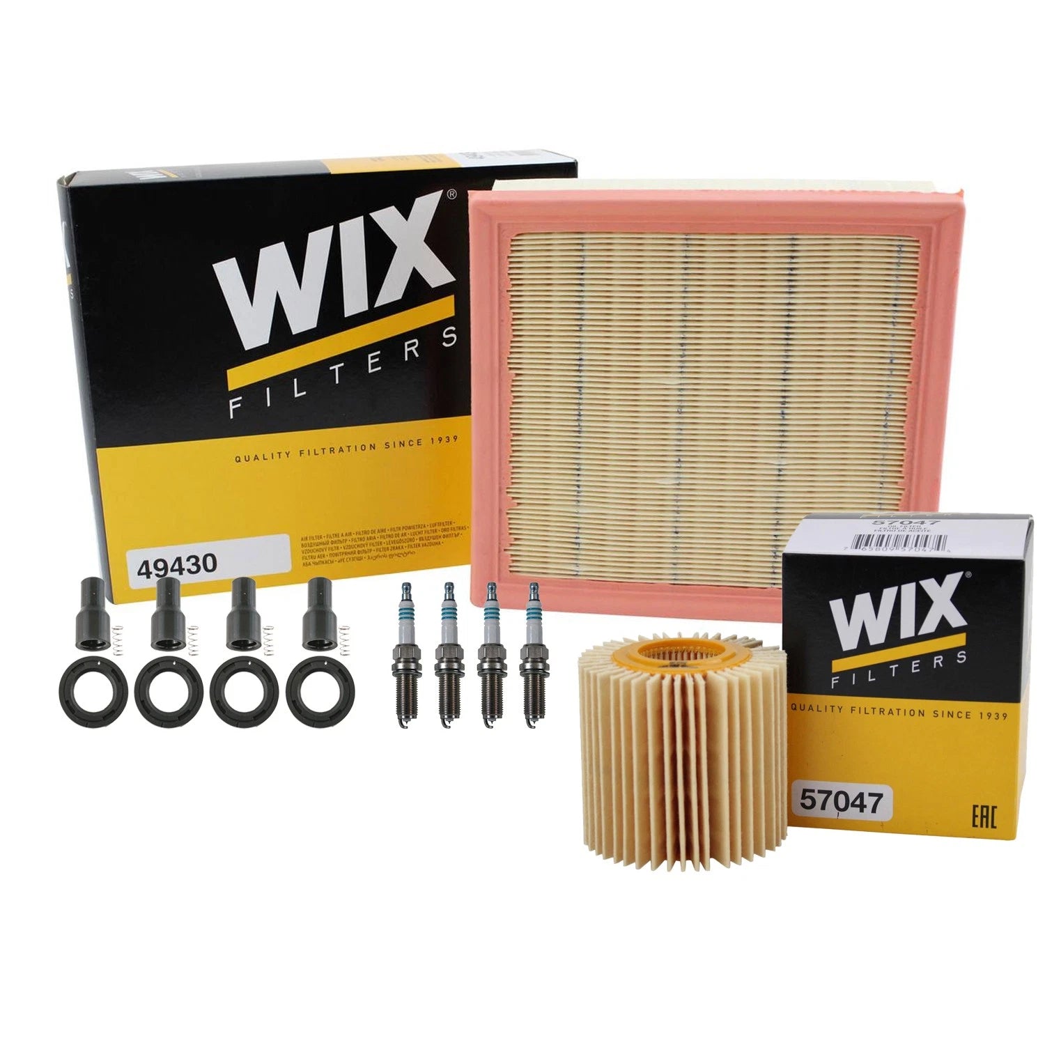 Tune Up Kit with 4 Spark Plugs & Coil Boots for Toyota Avalon Camry RAV4 Venza