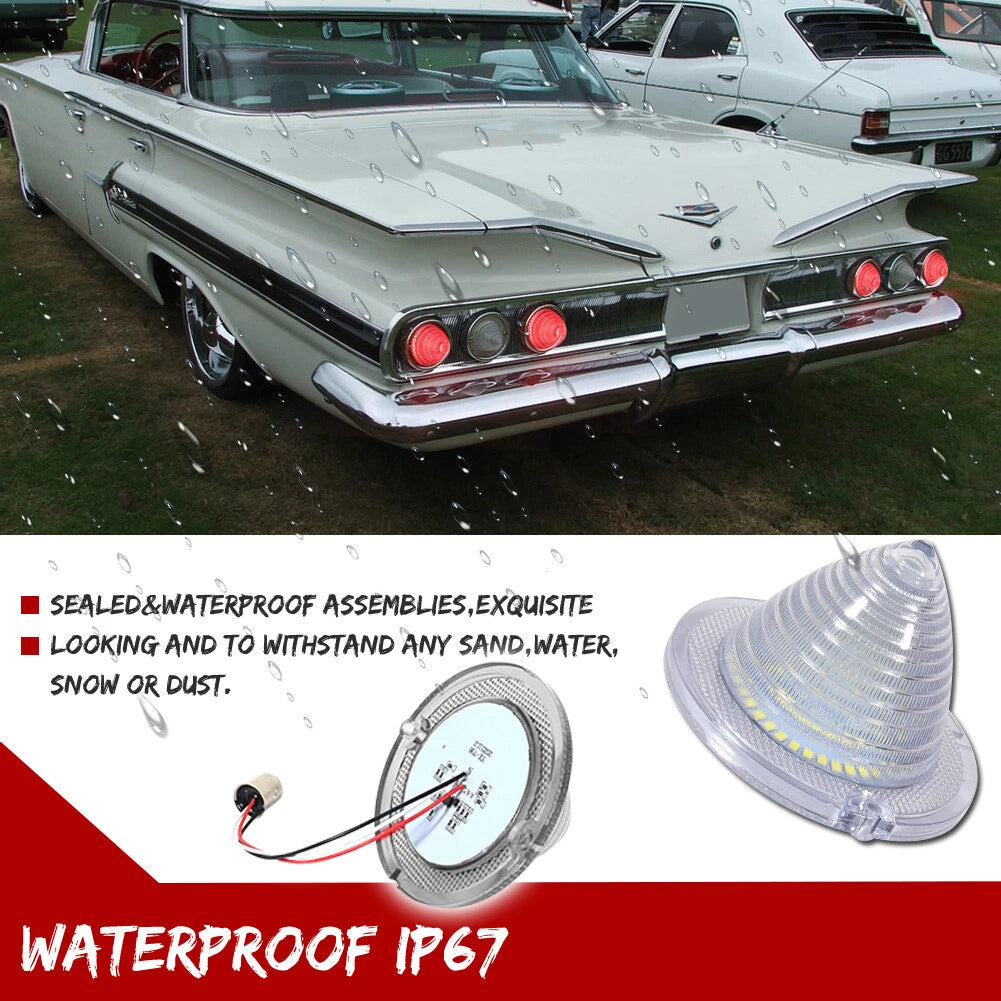 LED Red Tail Brake Light Clear Lens for Chevy Impala Bel Air Nomad (1960–1961)