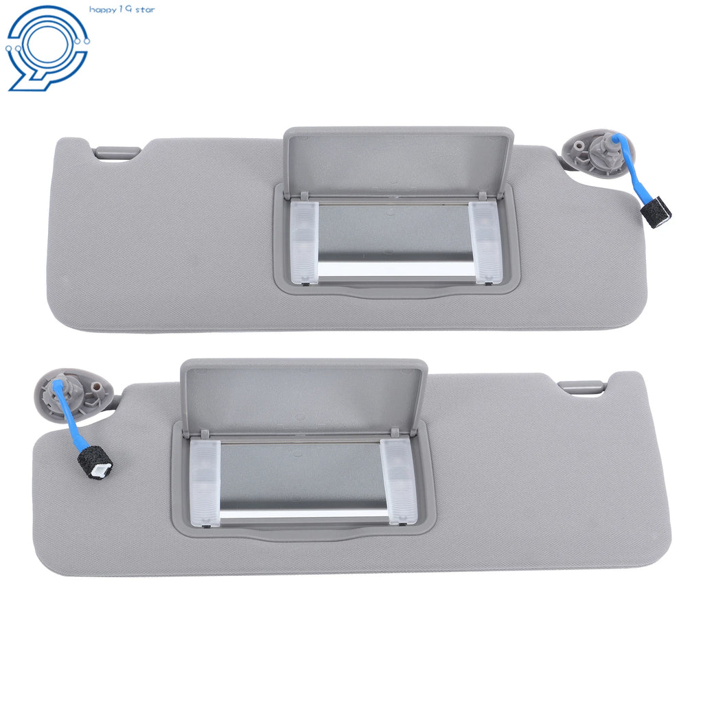 Set of 2 Sun Visors for Honda Pilot Ridgeline (2017-2021) Gray with Light Mirror
