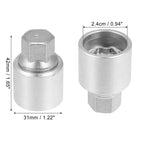C Auto Wheel Lock Lug Nut Anti Theft Screw Removal Key for Audi A4L A5 A6L Q2L (2010–2023)