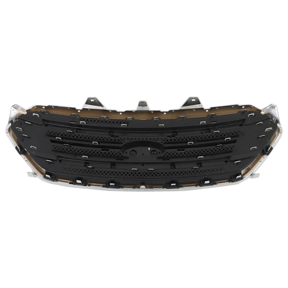 Front Upper Grille Assembly for Ford Taurus (2013–2019) Matte Black Chrome