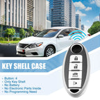 Silicone Key Fob Case Cover for Nissan Cabstar (2008–2009) Silver Tone