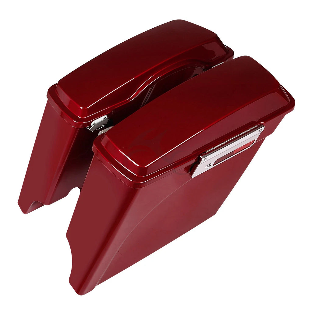 5" Stretched Red Saddlebags for Harley Softail Springer (1984–2017)
