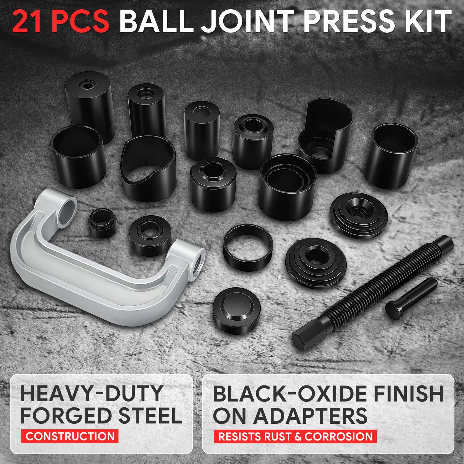 21Pc Ball Joint Service Tool Kit for Universal 2/4WD Vehicles