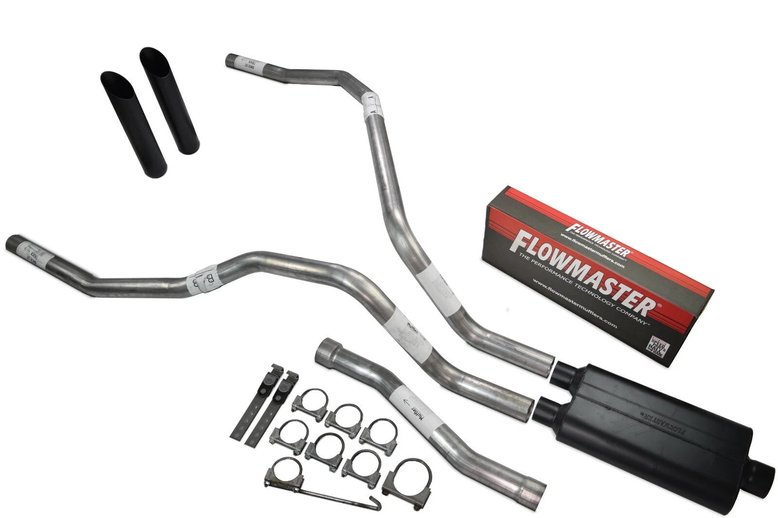 Dual Exhaust System for Nissan Titan (2004–2006) 2.5 Inch Black Tips