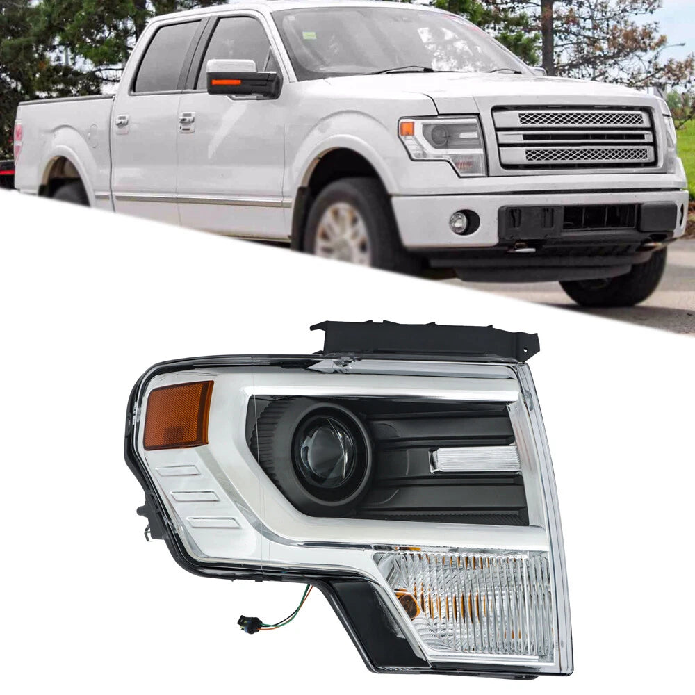 Right Side Headlight for Ford F150 (2013–2014) Clear Lens HID