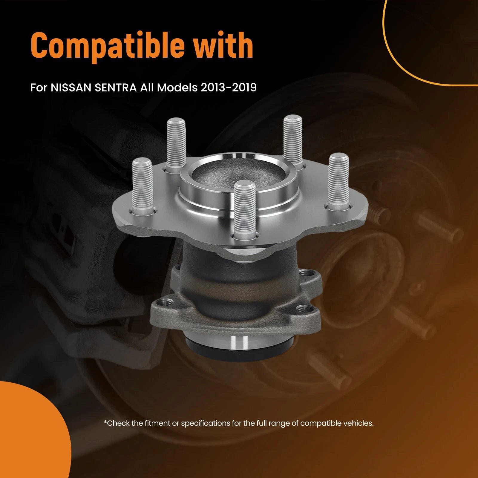 5 Lug Rear Wheel Hub Assembly for Nissan Sentra (2013–2019) 432024AF0A FWD Non-ABS