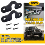 Set of 2 Black Sun Visors for Jeep Wrangler JL Gladiator (2018–Present)