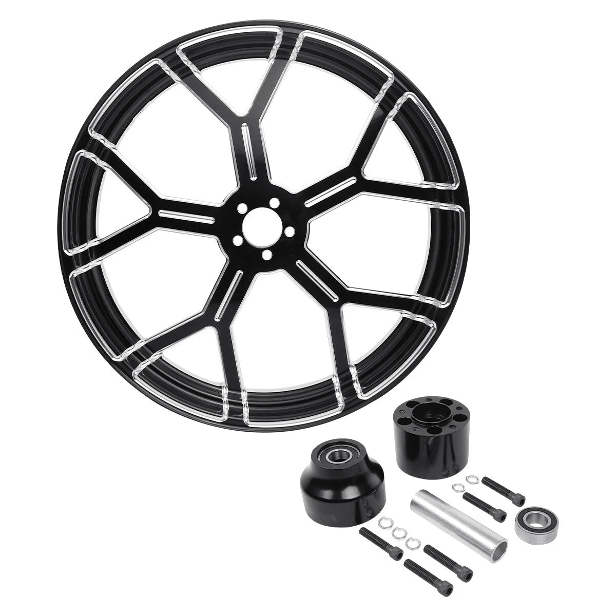 Set of 2 Front Wheel Rims with Single Disc Hub for Harley Electra Glide (1997–2021)