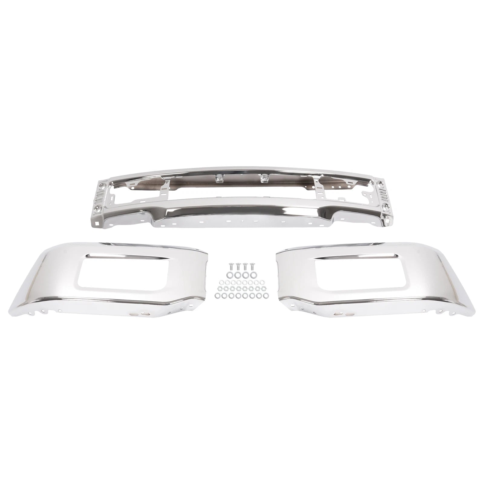 Steel Front Bumper for Ford F-150 (2015–2020) Chrome/Black/Gray