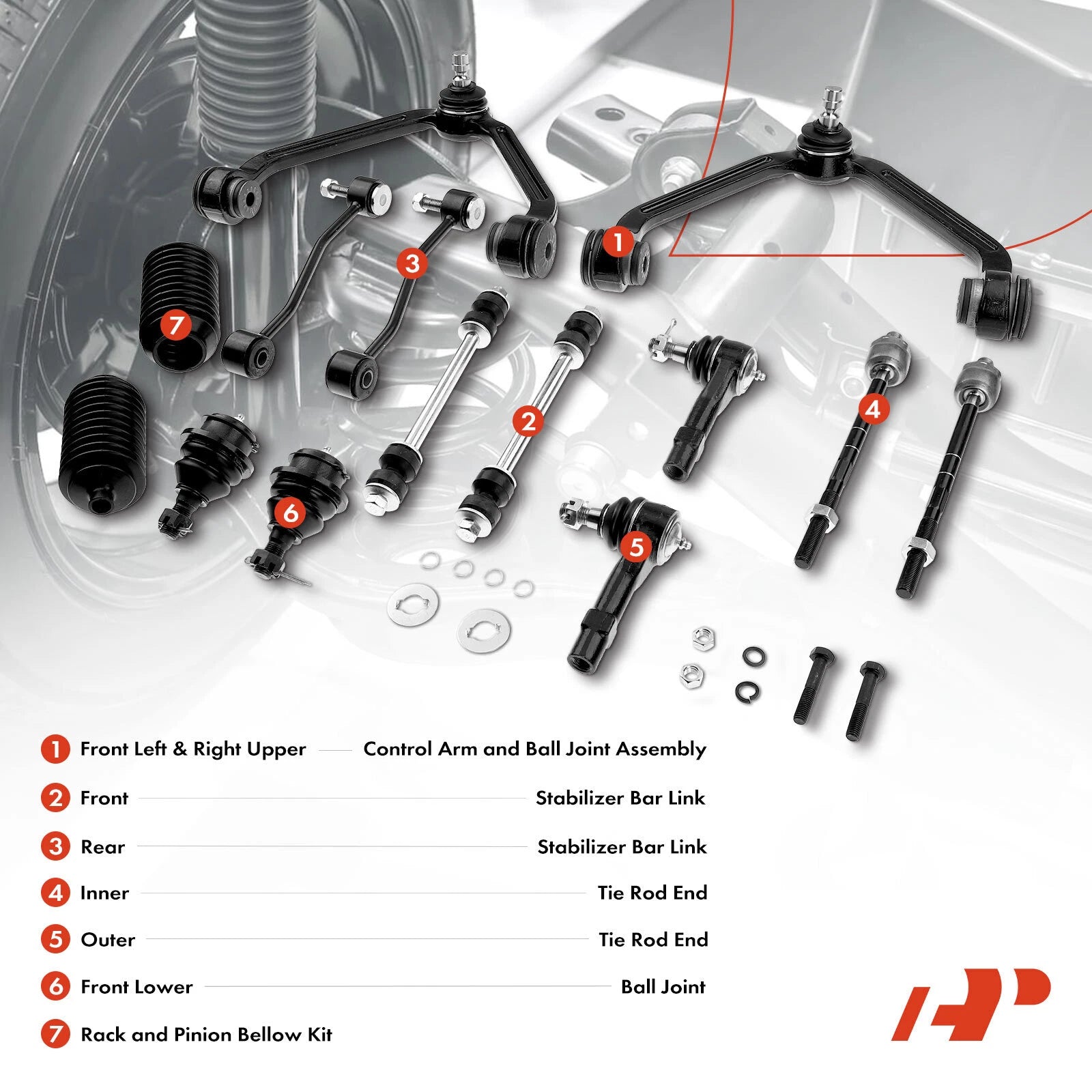 Set of 14 Front Control Arms with Ball Joints for Ford Explorer