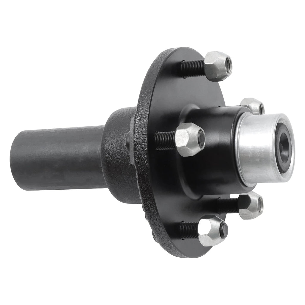 Set of 4 Spindle Trailer Hub Kit 5 on 5" Round (Pre-assembled, Pre-lubricated)