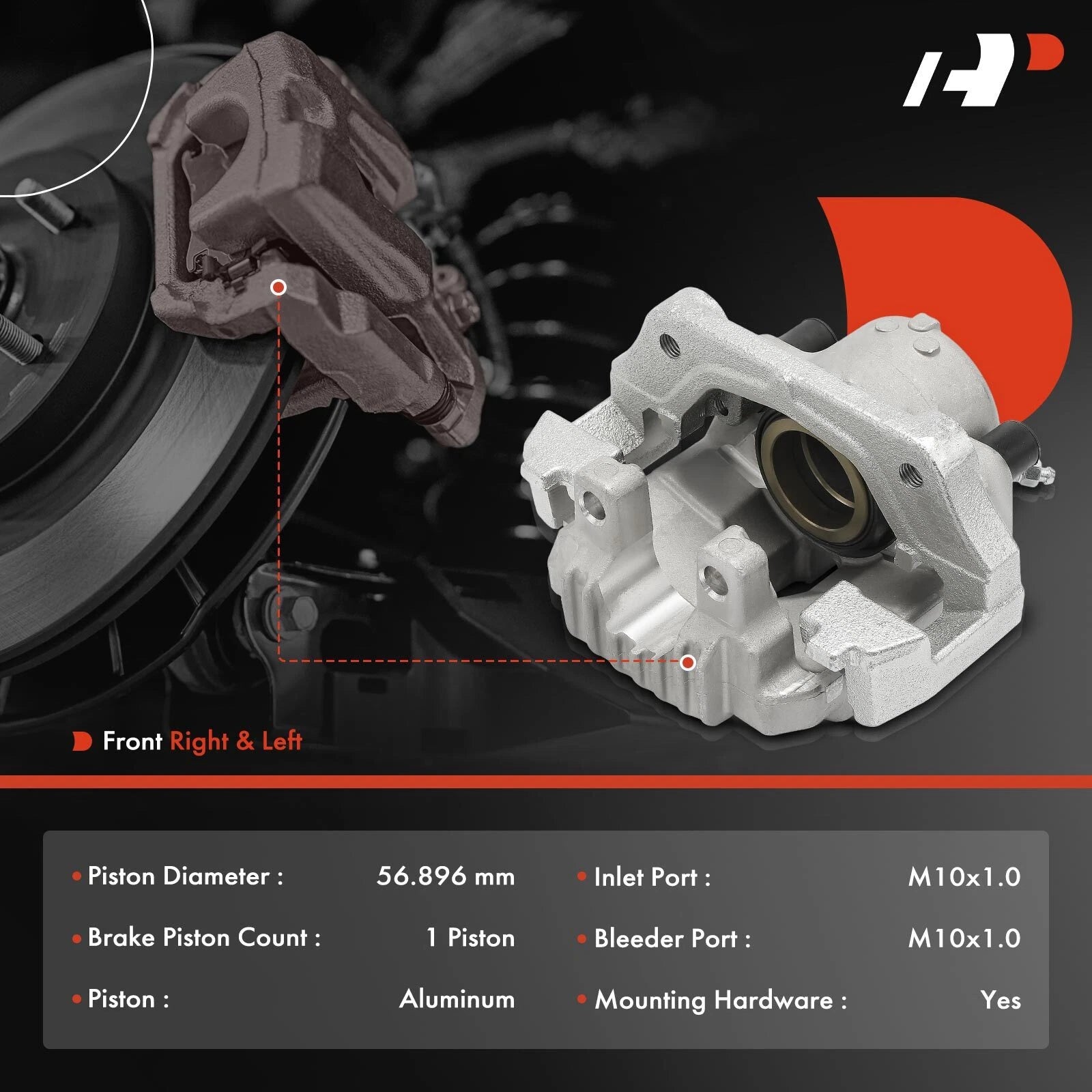 2X Front Brake Caliper with Bracket for BMW 325i 328i (2001-2013)
