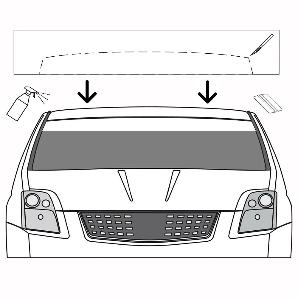 Matte Black Windshield Sun Strip Banner for Universal Fit