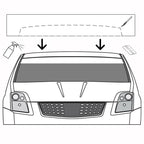 Matte Black Windshield Sun Strip Banner for Universal Fit