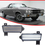 Clear Lens White LED Front Side Marker Lights for Chevy Chevelle El Camino (1970)