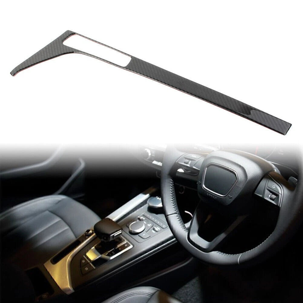 Carbon Fiber Console Gear Shift Box Trim Cover for Audi A4 B9 A5 S5 (2017–2020) RHD