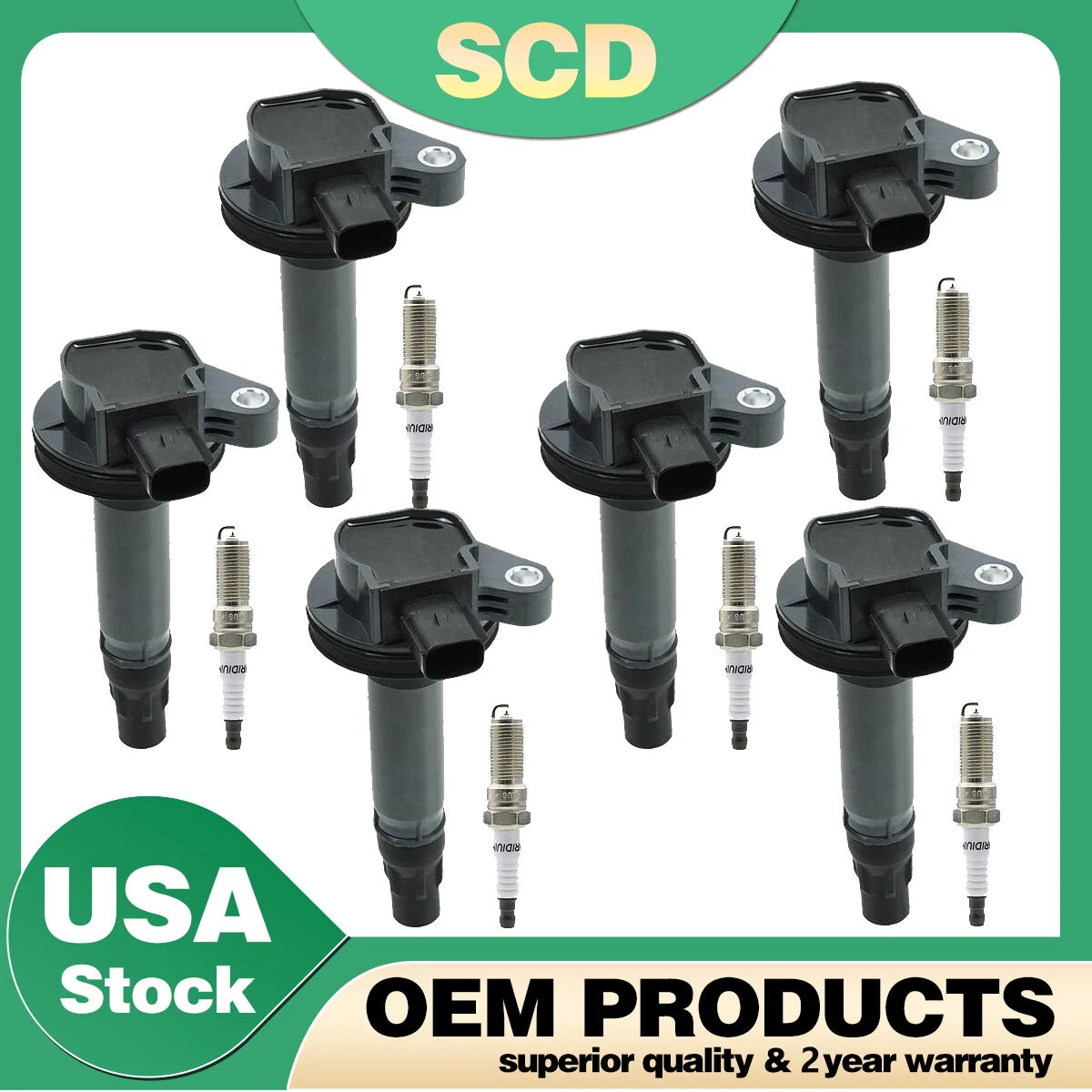 6x Ignition Coils + 6x Spark Plugs Kit for Ford Taurus Edge 3.5L (2008–2016)
