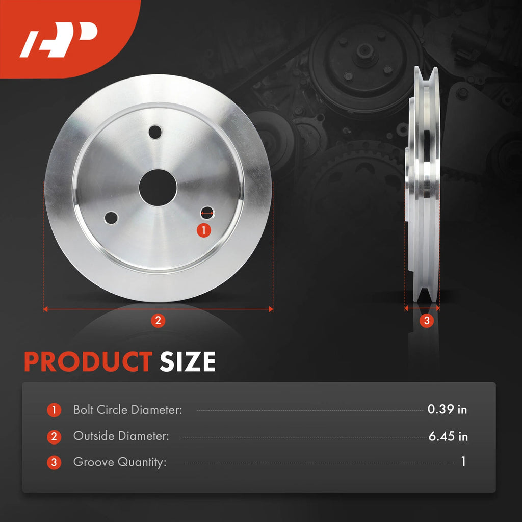 Single Groove Crankshaft Pulley for Chevy Big Block (BBC)
