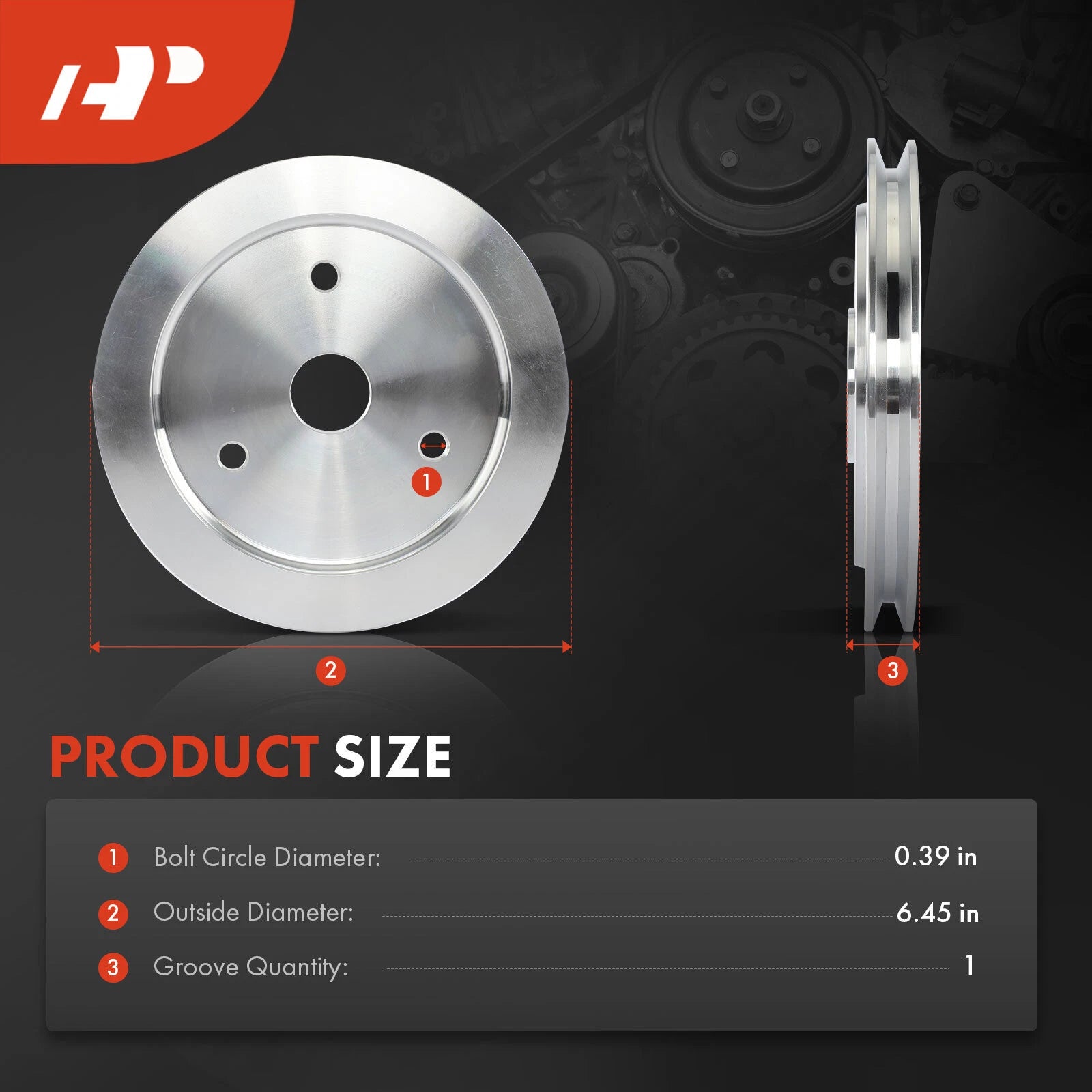 Single Groove Crankshaft Pulley for Chevy Big Block (BBC)