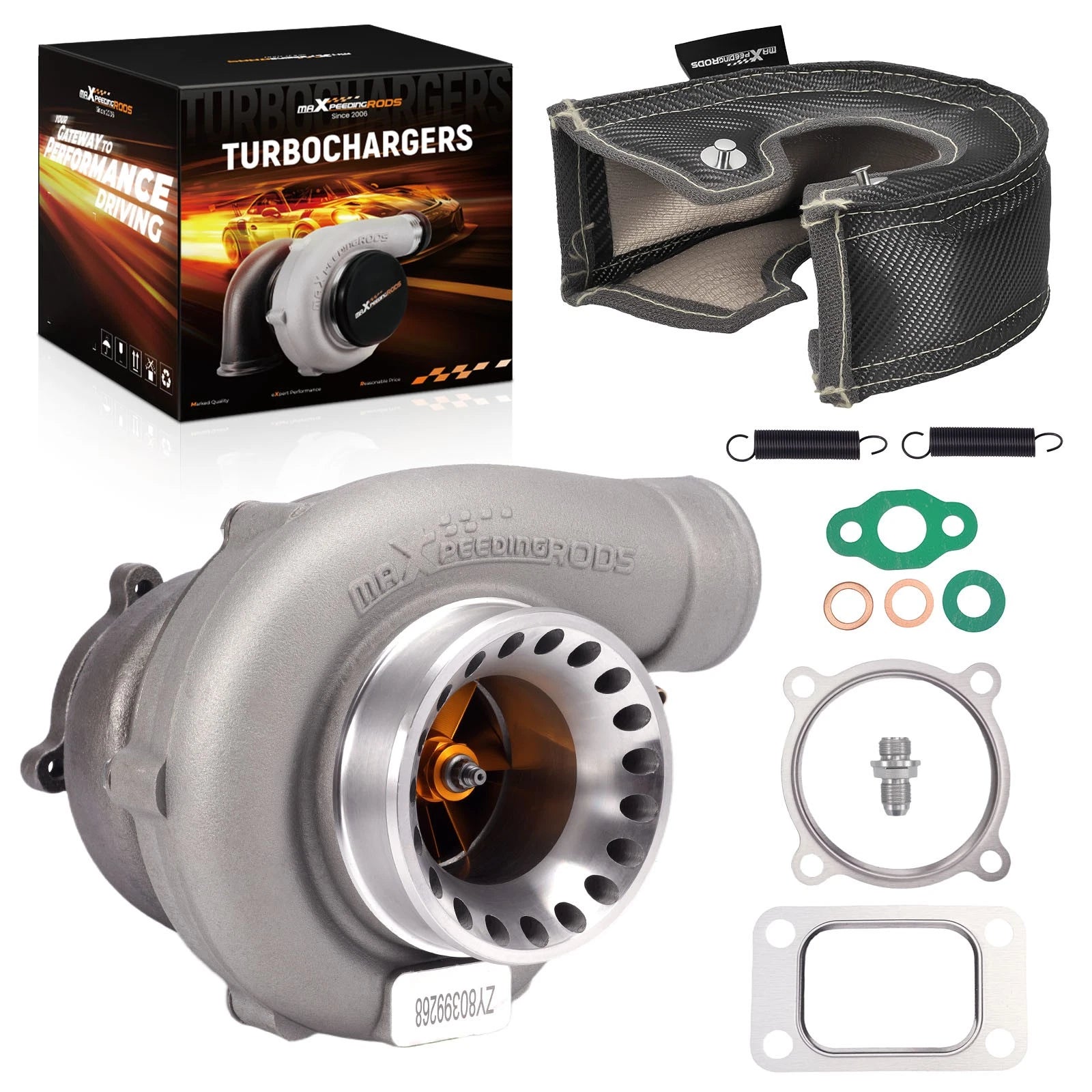 GT3582 Turbo for Universal Applications (600HP, Ball Bearing, Carbon Fiber Blanket)