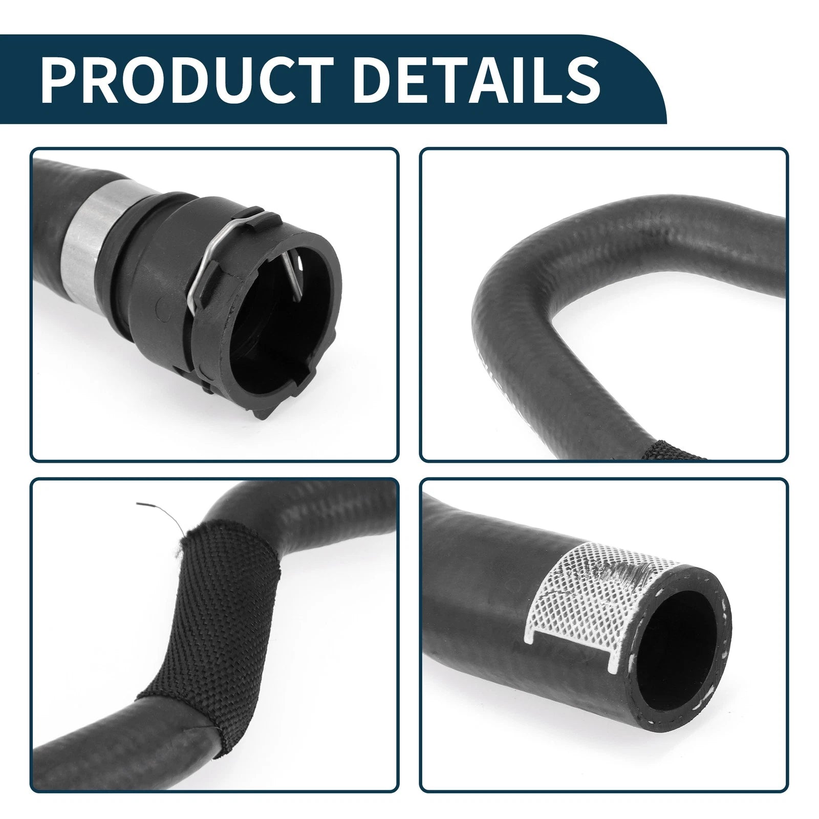 Radiator Hose Coolant Pipe for Audi A4 Quattro (2009–2016) 8K1819376J Rubber Black