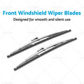 Set of 2 Polished Stainless Steel Wiper Blades for Classic Cars (12")