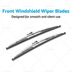 Set of 2 Polished Stainless Steel Wiper Blades for Classic Cars (12")