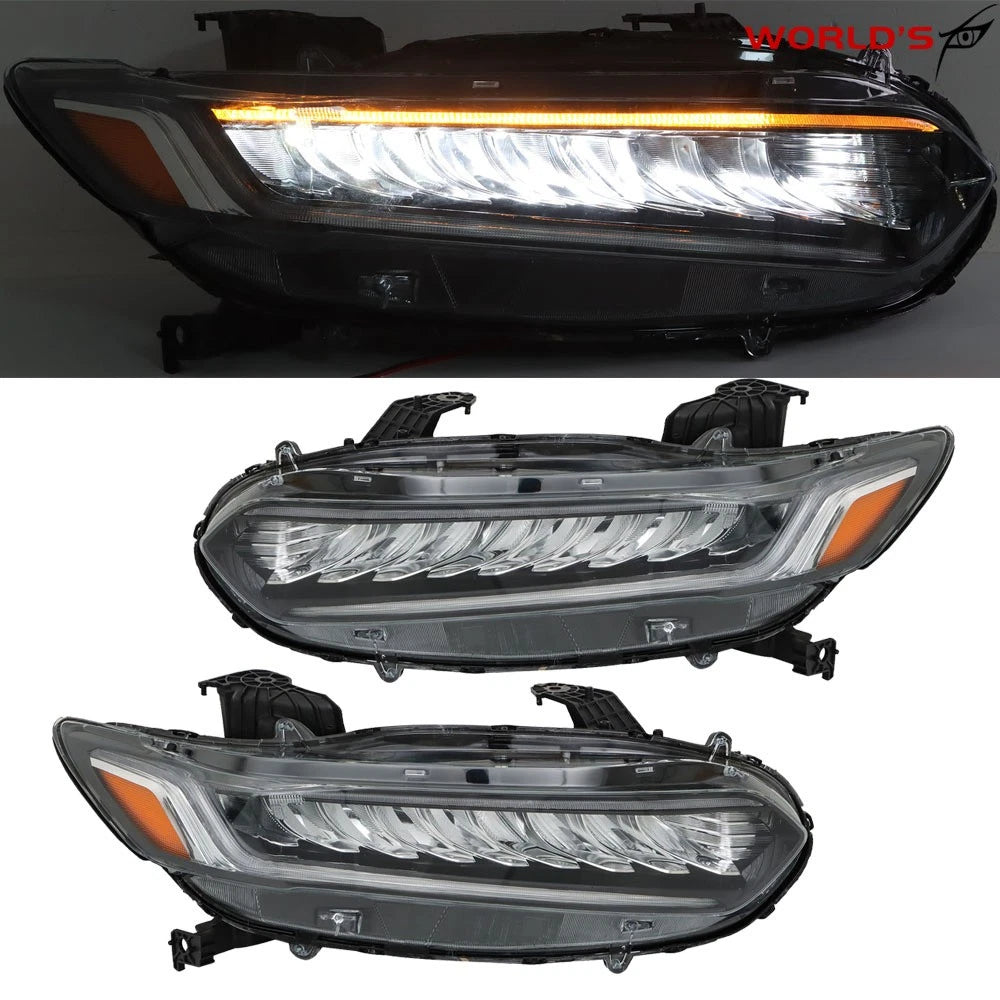Full LED Headlights for Honda Accord (2018–2021) Chrome Clear