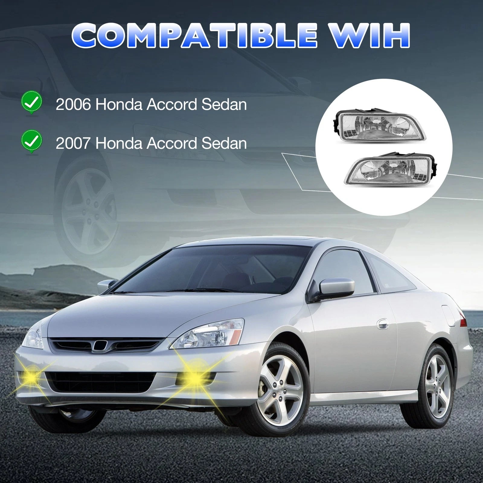 Front Fog Headlight Lamp Kit for Honda Accord (2003-2007)