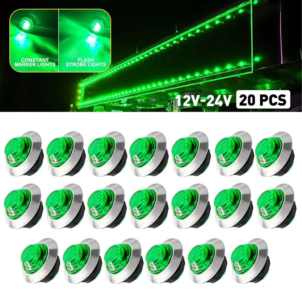 20X 12V Strobe+Steady LED Marker Lights for Boat Trailer (Dual Function)