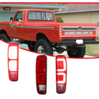 Set of 2 Red LED Rear Tail Lights for Ford E150 F150 250 350 Bronco (74–91)