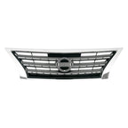 Replacement Gray/Silver Chrome/Painted Front Grille for 2013-2015 Nissan Sentra