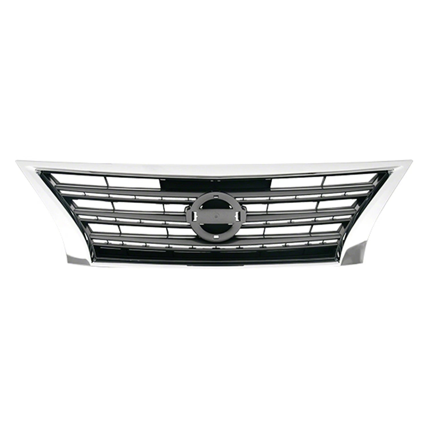 Replacement Gray/Silver Chrome/Painted Front Grille for 2013-2015 Nissan Sentra