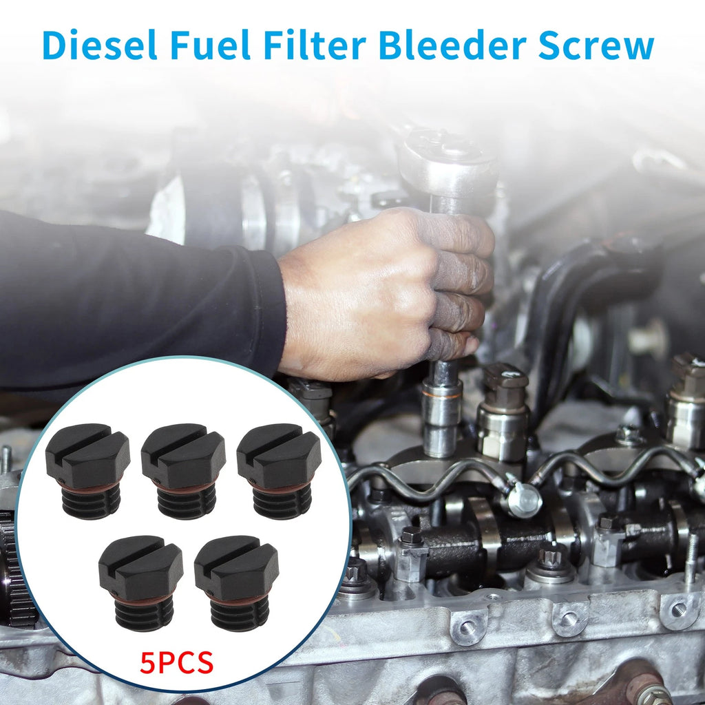 5 Pcs Diesel Fuel Filter Bleeder Screw for Chevrolet Silverado 2500 HD (2001–2012)