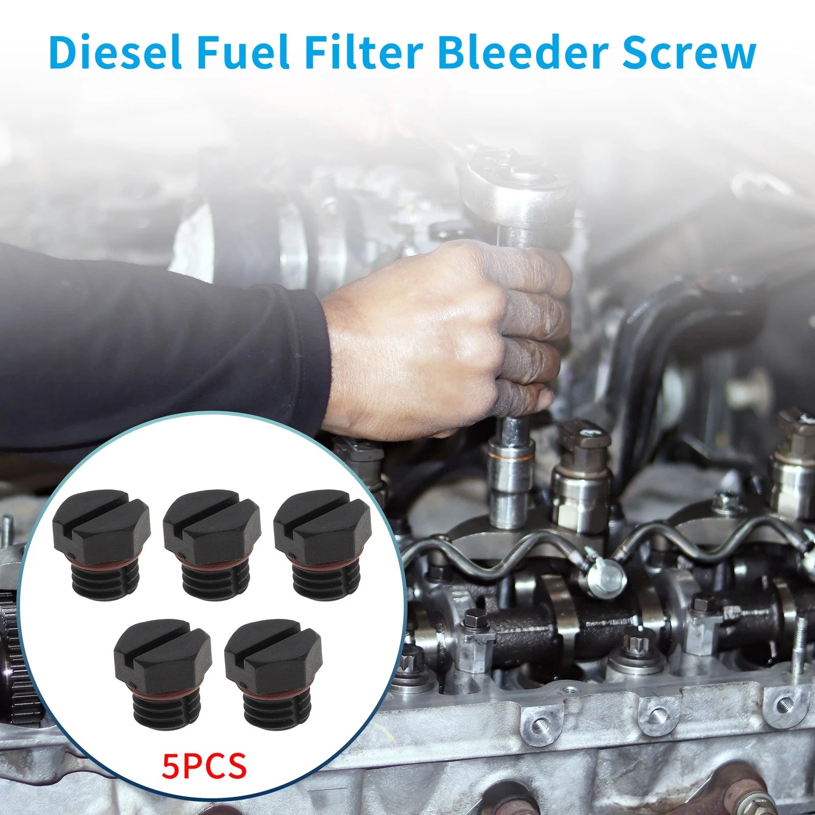 5 Pcs Diesel Fuel Filter Bleeder Screw for Chevrolet Silverado 2500 HD (2001–2012)