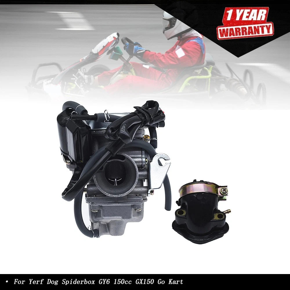 Carburetor and Intake Manifold Boot for Yerf Dog Spiderbox GY6 150cc (2000–2023)