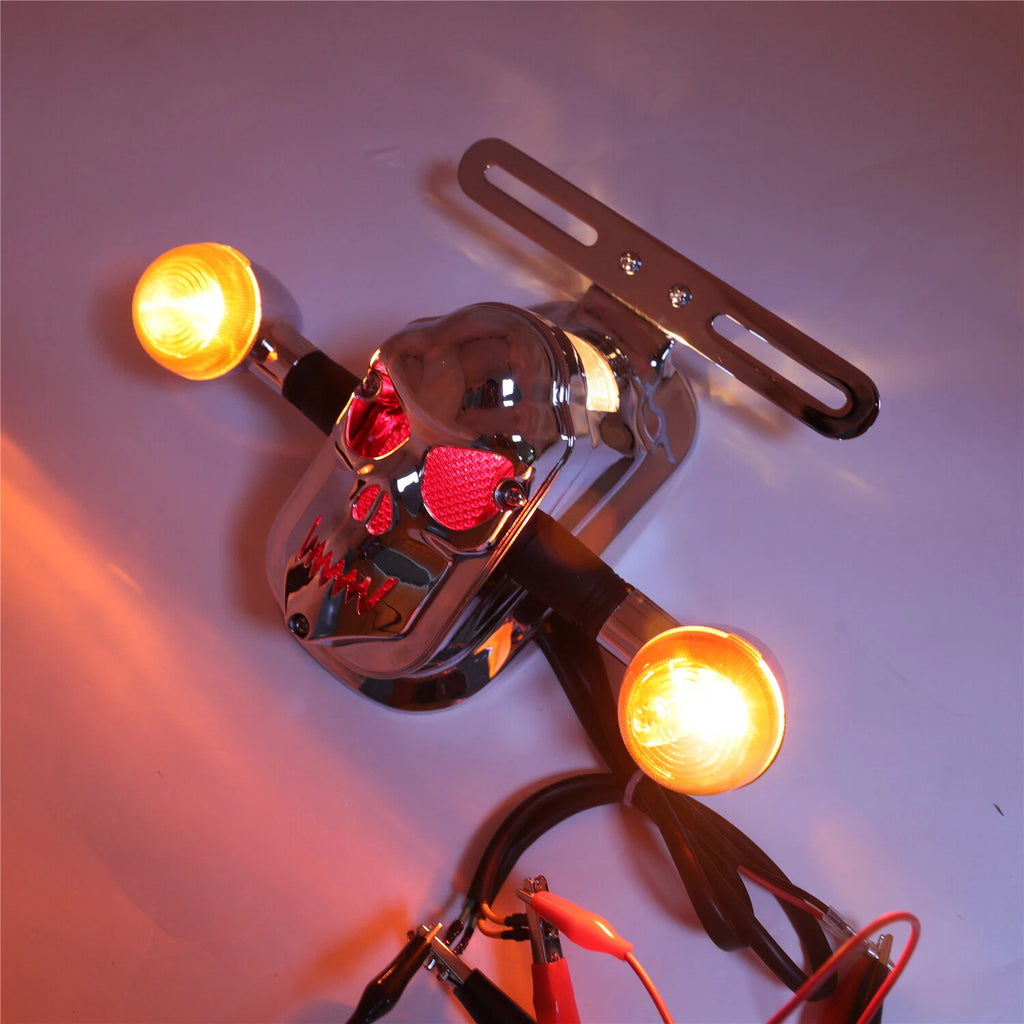 Skull Tail Brake Stop Light Turn Signal Lamp for Harley